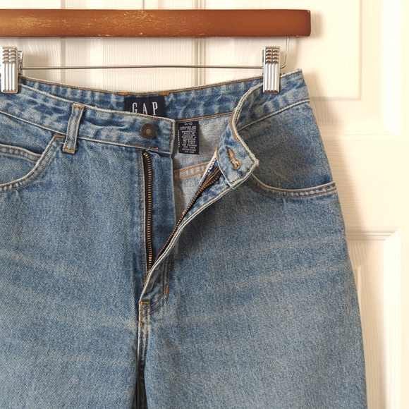 Gap 90's Vintage Classic Medium Wash High Rise Slim Fit Straight Leg Jeans 9/10 - Picture 7 of 14